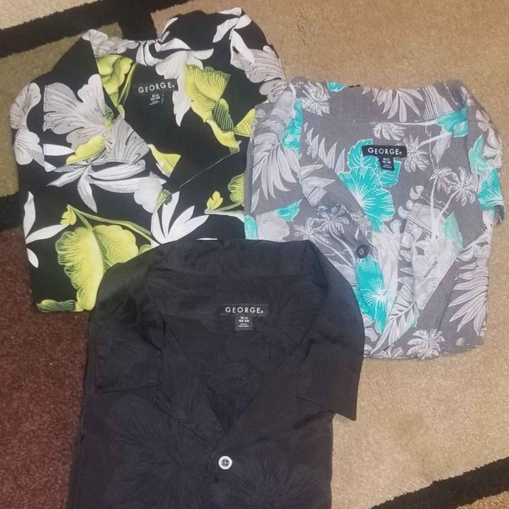 Lot of 3 Men's Hawaiian Shirts, Size XL. Like New!